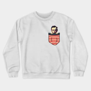 Abraham Lincoln In Chest Pocket Crewneck Sweatshirt